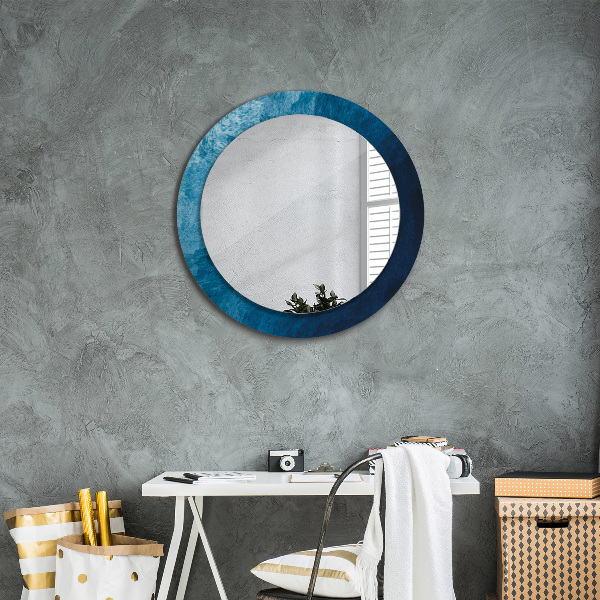 Round mirror frame with print Abstract art
