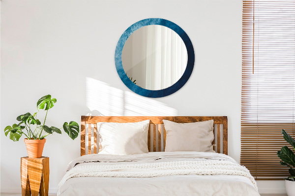 Round mirror frame with print Abstract art