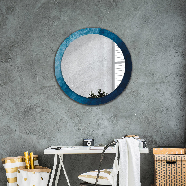 Round mirror frame with print Abstract art