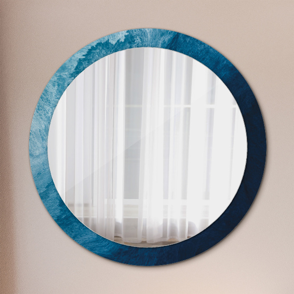 Round mirror frame with print Abstract art
