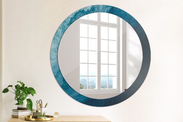 Round mirror frame with print Abstract art
