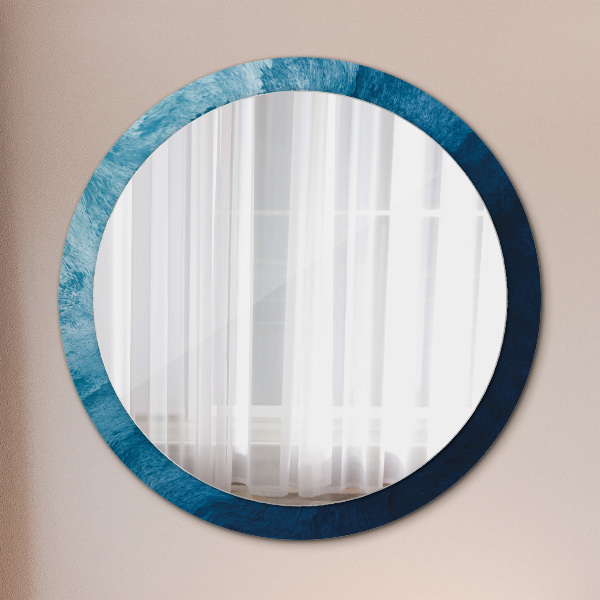 Round mirror frame with print Abstract art