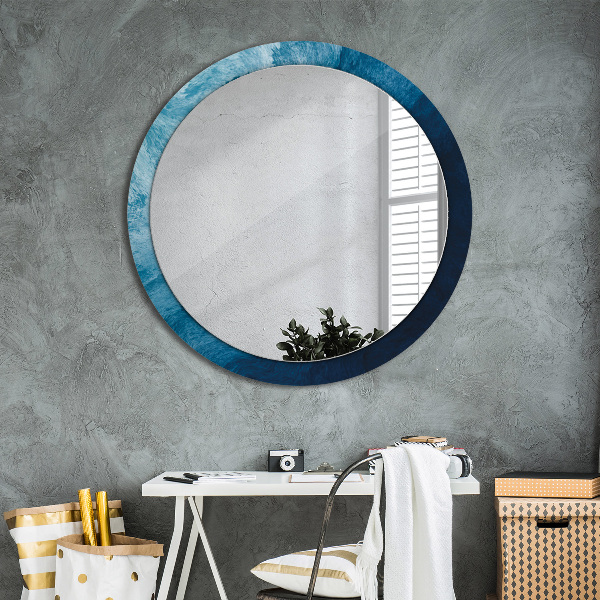 Round mirror frame with print Abstract art