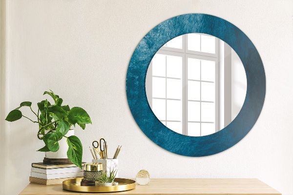 Round mirror frame with print Abstract art