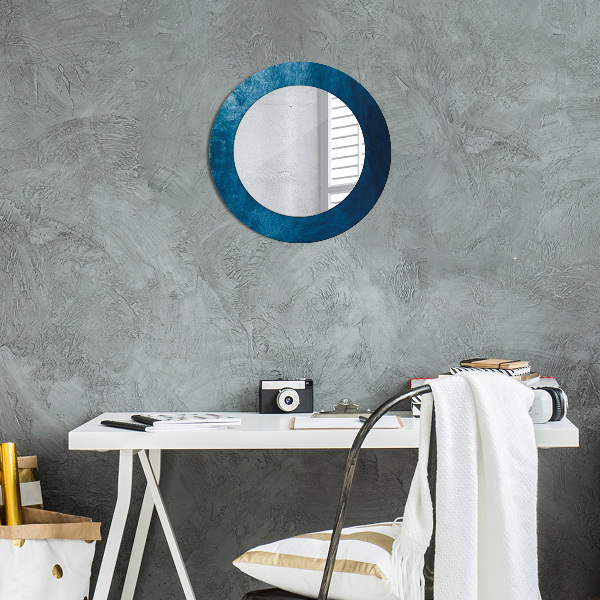 Round mirror frame with print Abstract art