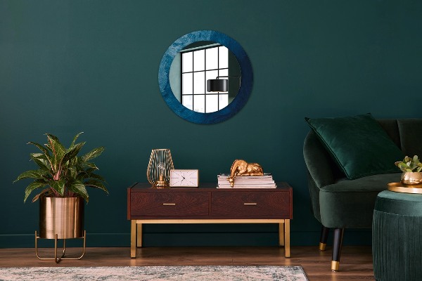 Round mirror frame with print Abstract art