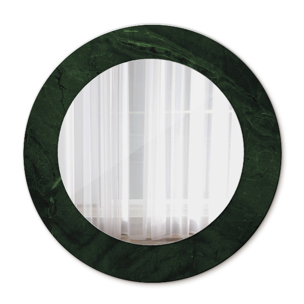 Round printed mirror Green marble