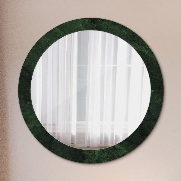 Round printed mirror Green marble