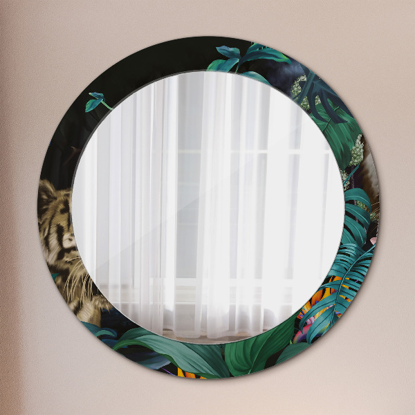 Round printed mirror Forest in the jungle