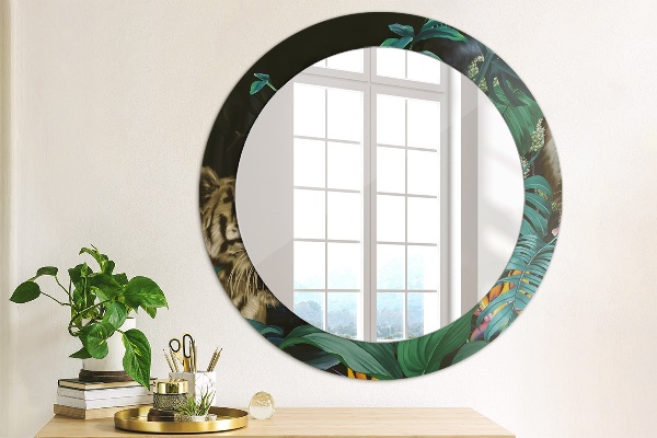 Round printed mirror Forest in the jungle