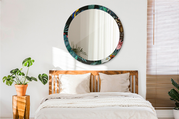 Round printed mirror Forest in the jungle
