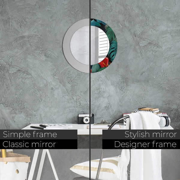 Round printed mirror Forest in the jungle