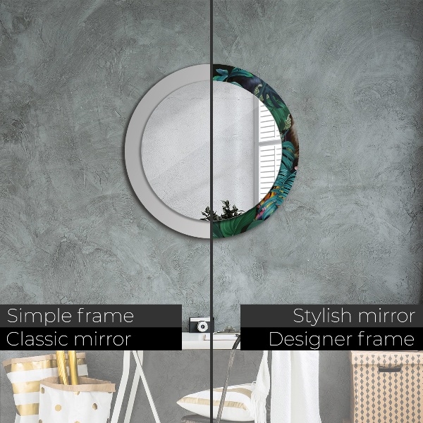 Round printed mirror Forest in the jungle