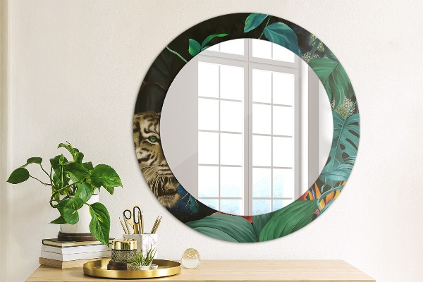 Round printed mirror Forest in the jungle