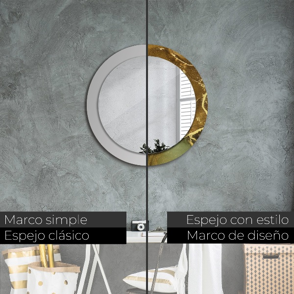 Round decorative mirror Metallic vortices
