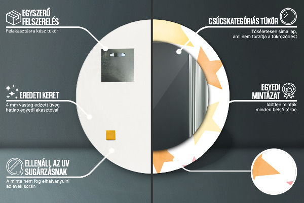 Round decorative mirror Pastel stars