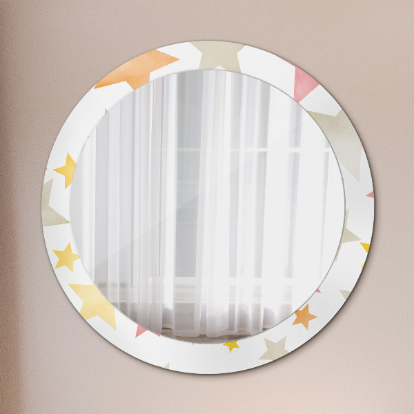 Round decorative mirror Pastel stars