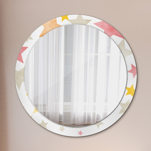 Round decorative mirror Pastel stars