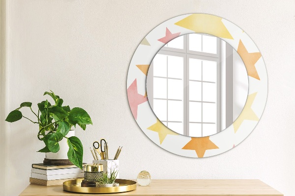 Round decorative mirror Pastel stars