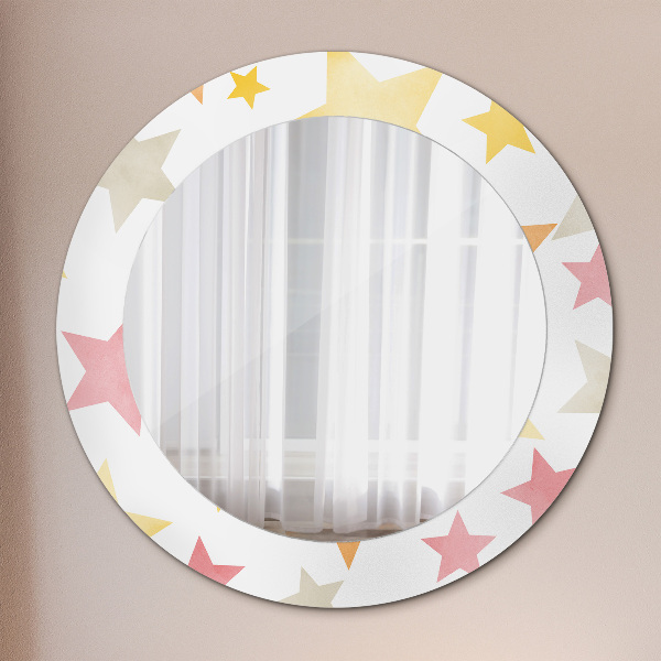 Round decorative mirror Pastel stars