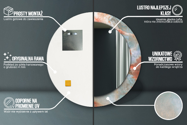 Round wall mirror decor Onyx marbles