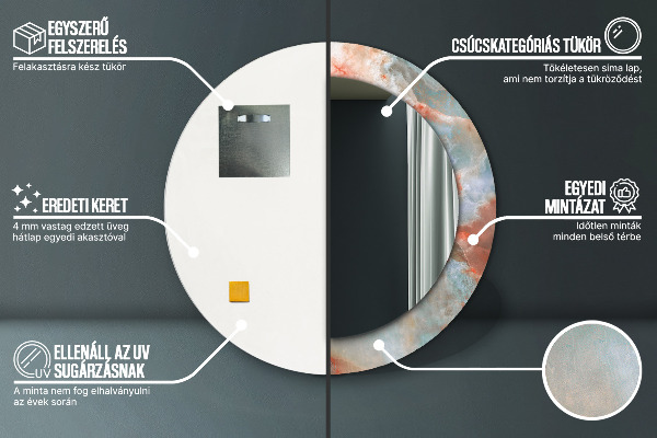 Round wall mirror decor Onyx marbles