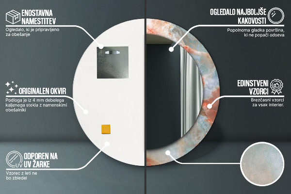 Round wall mirror decor Onyx marbles