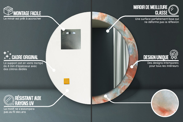 Round wall mirror decor Onyx marbles