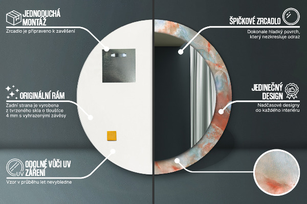 Round wall mirror decor Onyx marbles