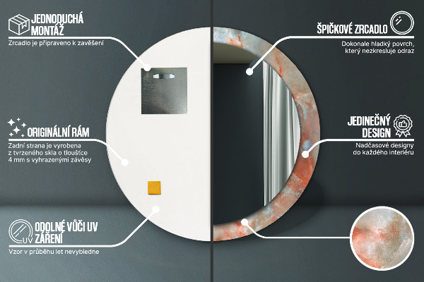 Round wall mirror decor Onyx marbles