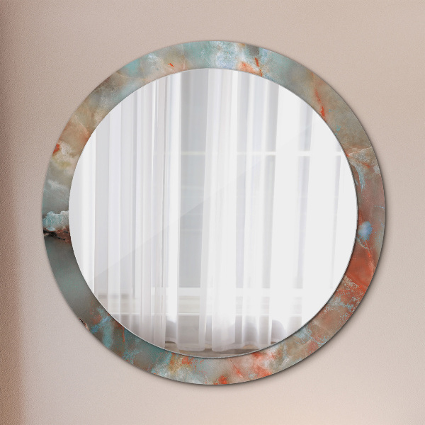 Round wall mirror decor Onyx marbles