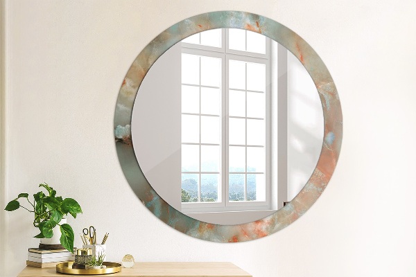 Round wall mirror decor Onyx marbles