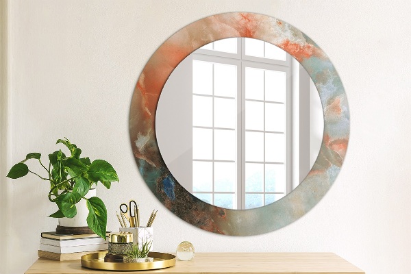 Round wall mirror decor Onyx marbles