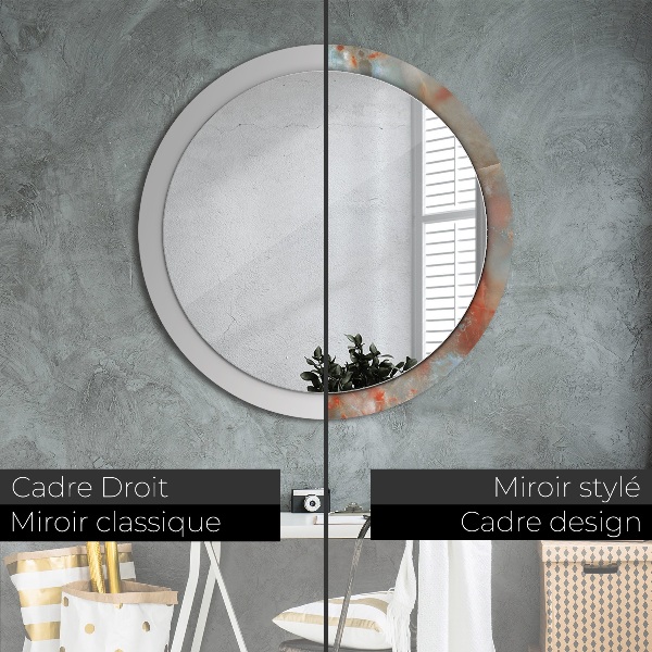 Round wall mirror decor Onyx marbles