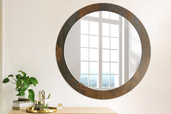 Round wall mirror decor Metallic rustic