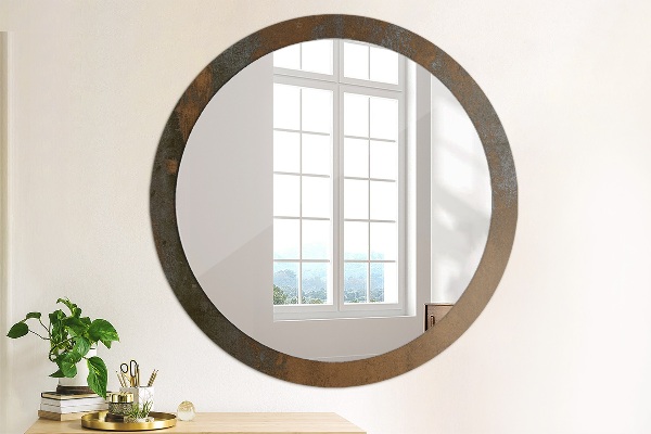 Round wall mirror decor Metallic rustic