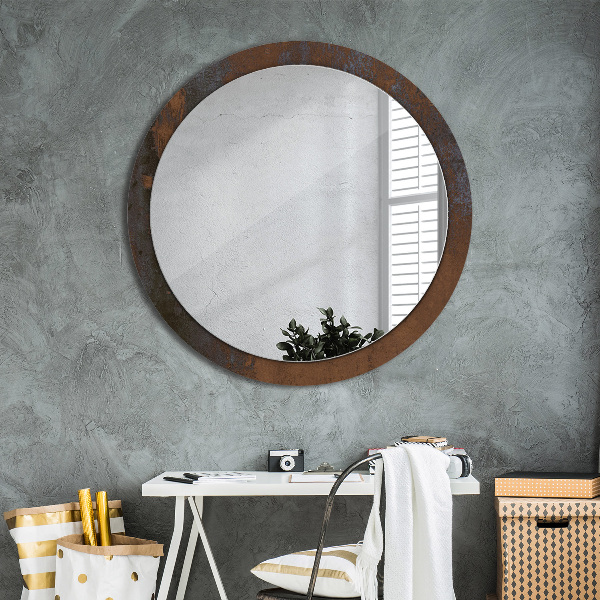 Round wall mirror decor Metallic rustic