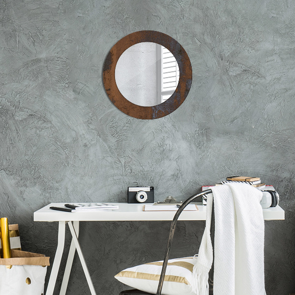 Round wall mirror decor Metallic rustic