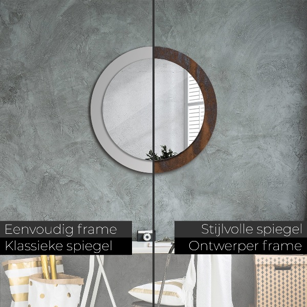 Round wall mirror decor Metallic rustic