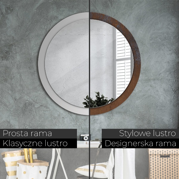Round wall mirror decor Metallic rustic