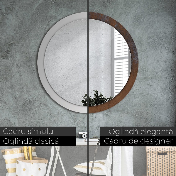 Round wall mirror decor Metallic rustic