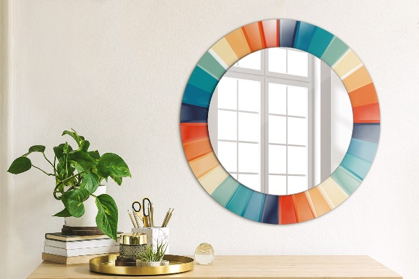 Round mirror frame with print Radial concentric belts