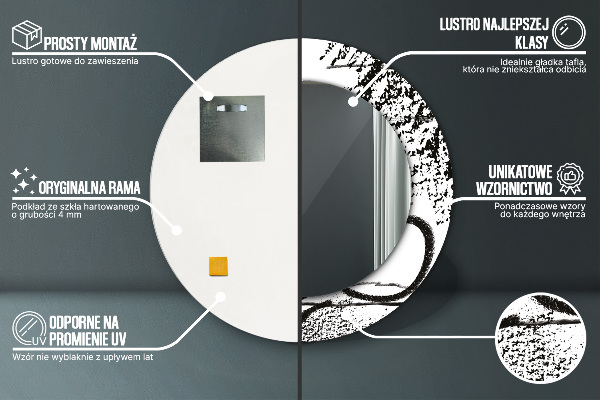 Round wall mirror decor Graffiti pattern