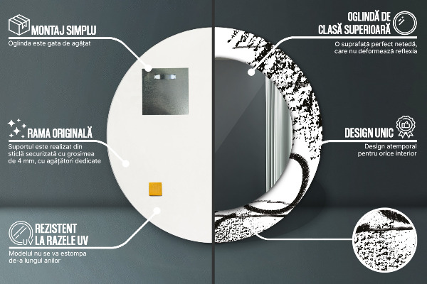 Round wall mirror decor Graffiti pattern