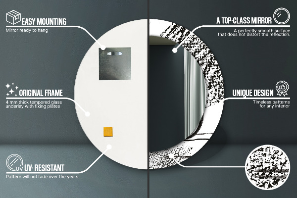 Round wall mirror decor Graffiti pattern