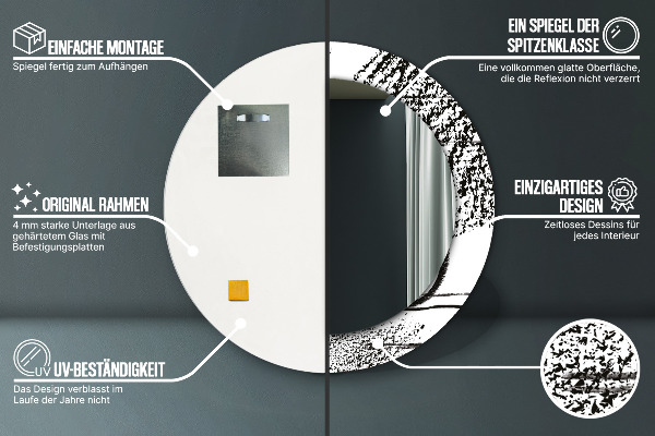 Round wall mirror decor Graffiti pattern