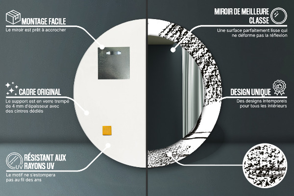 Round wall mirror decor Graffiti pattern