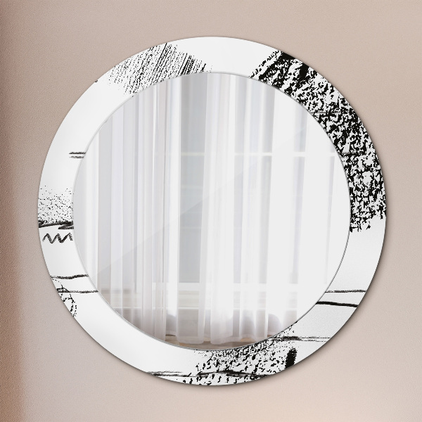 Round wall mirror decor Graffiti pattern