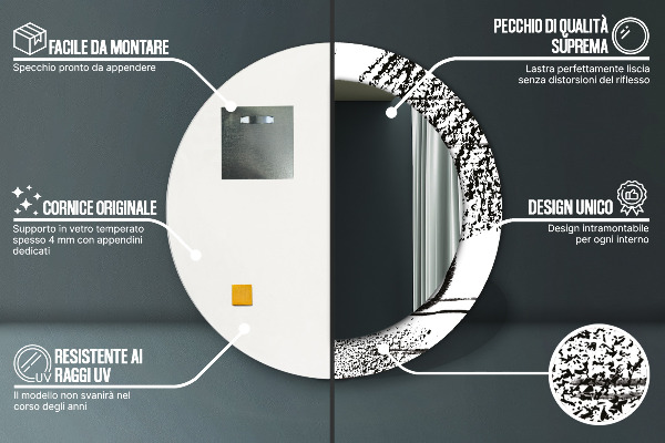 Round wall mirror decor Graffiti pattern