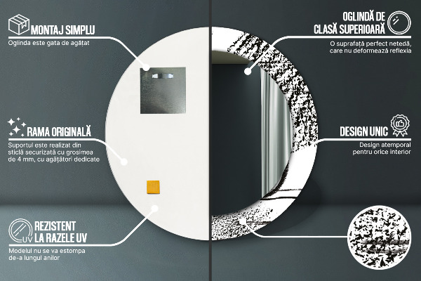 Round wall mirror decor Graffiti pattern